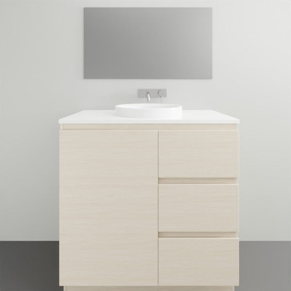 ADP Glacier Lite Ensuite Trio Vanity Solid Surface Top - 900mm Centre Bowl | The Blue Space