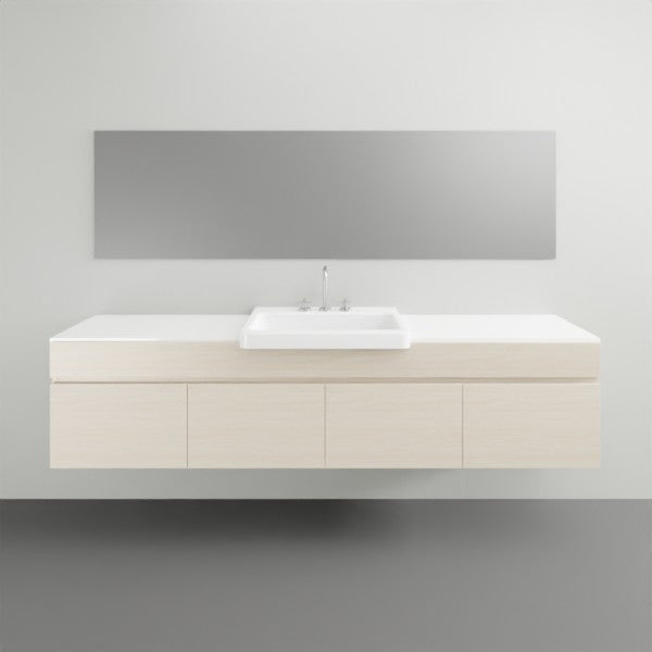 ADP Glacier Lite Semi Recessed Door and Drawer Slim Vanity with Solid Surface Top - 1800mm Centre Bowl | The Blue Space