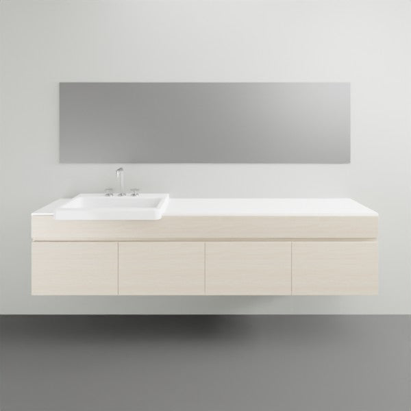 ADP Glacier Lite Semi Recessed Door and Drawer Slim Vanity with Solid Surface Top - 1800mm Left Bowl | The Blue Space