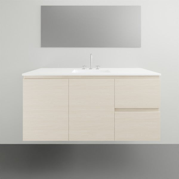 ADP Glacier Lite Door and Drawer Twin Vanity with Ceramic Top
