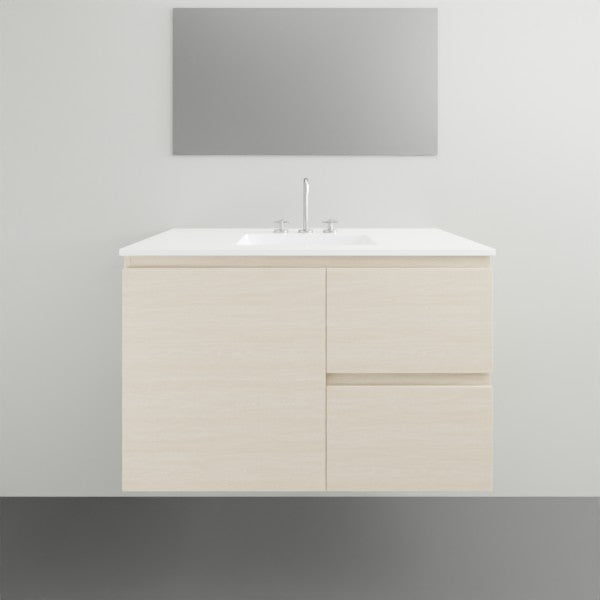 ADP Glacier Lite Door and Drawer Twin Vanity with Ceramic Top