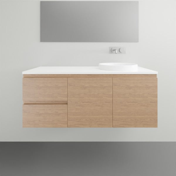 ADP Glacier Lite Door and Drawer Twin Vanity with Solid Surface Top