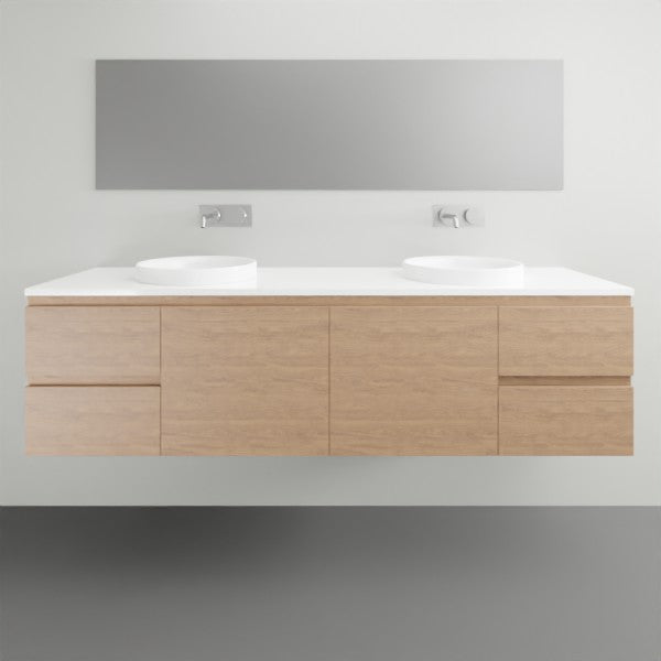 ADP Glacier Lite Door and Drawer Twin Vanity with Solid Surface Top