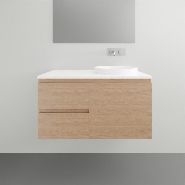 ADP Glacier Lite Door and Drawer Twin Vanity with Solid Surface Top