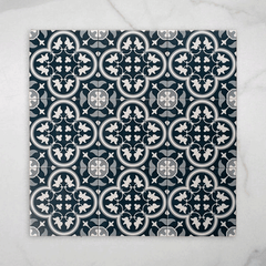 Airlie Dark Blue Matt Cushioned Edge Porcelain Tile 200x200mm
