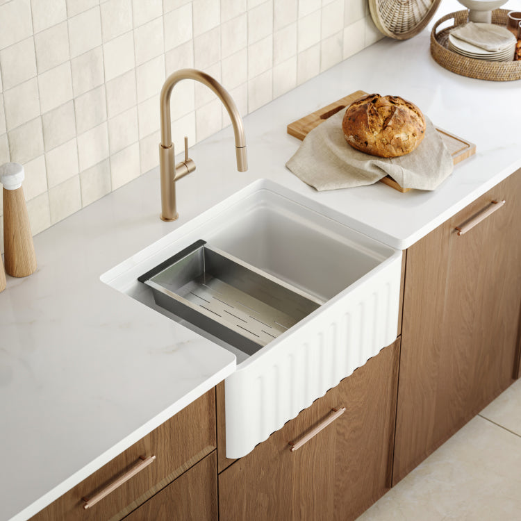 Bao Ceramic Farmhouse Sink - Gloss White  | The Blue Space