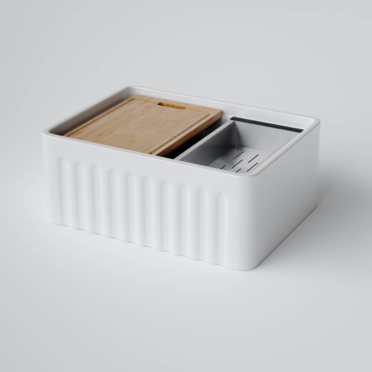 Bao Ceramic Farmhouse Sink - Gloss White  | The Blue Space