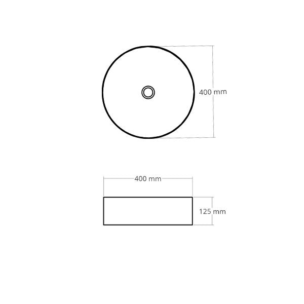 Bao Fluted Round 400mm Above Counter Basin - Matte White