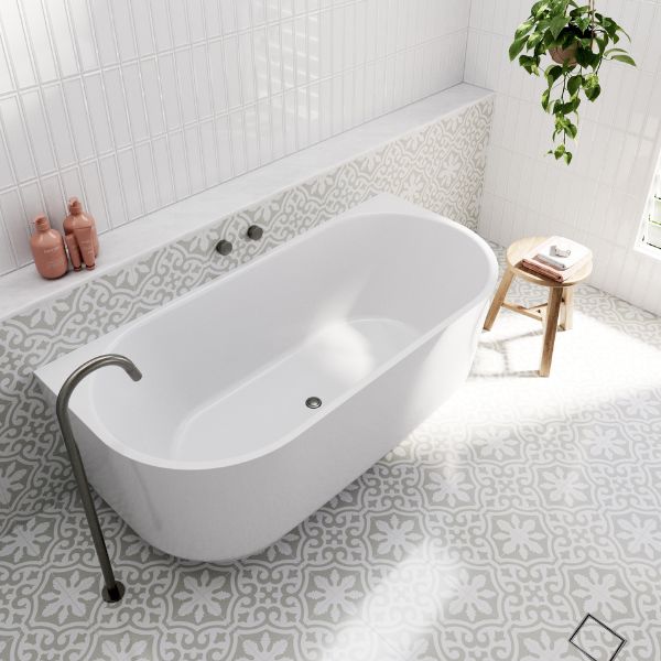 Bao Elegant 1500mm Back to Wall Bath - Matte White