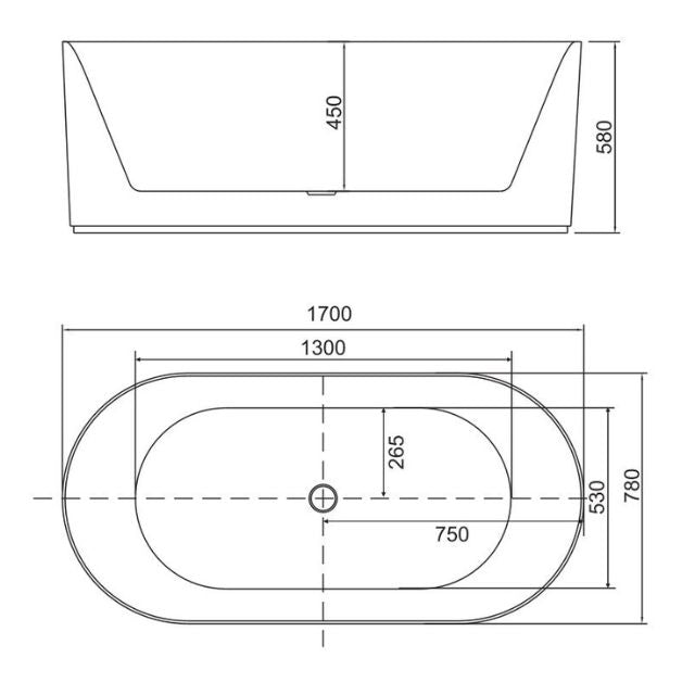BelBagno Berg Freestanding bathtub 1700mm