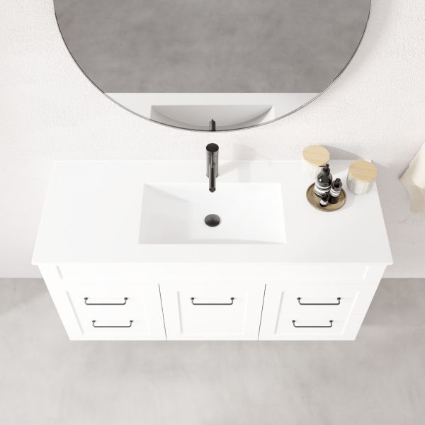 Marquis Bowral5 Wall Hung Vanity - 1200mm Centre Bowl - 1 door 4 drawer Top | The Blue Space
