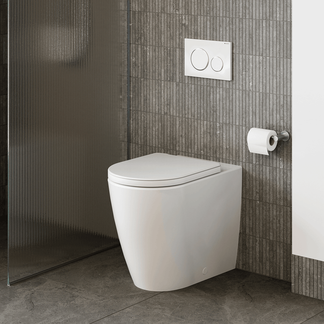 Caroma Urbane II Luxe Cleanflush Wall Faced Toilet with Geberit Sigma In-Wall Cistern