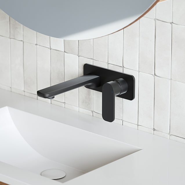 Caroma Luna Lead Free Wall Basin/Bath Mixer Black