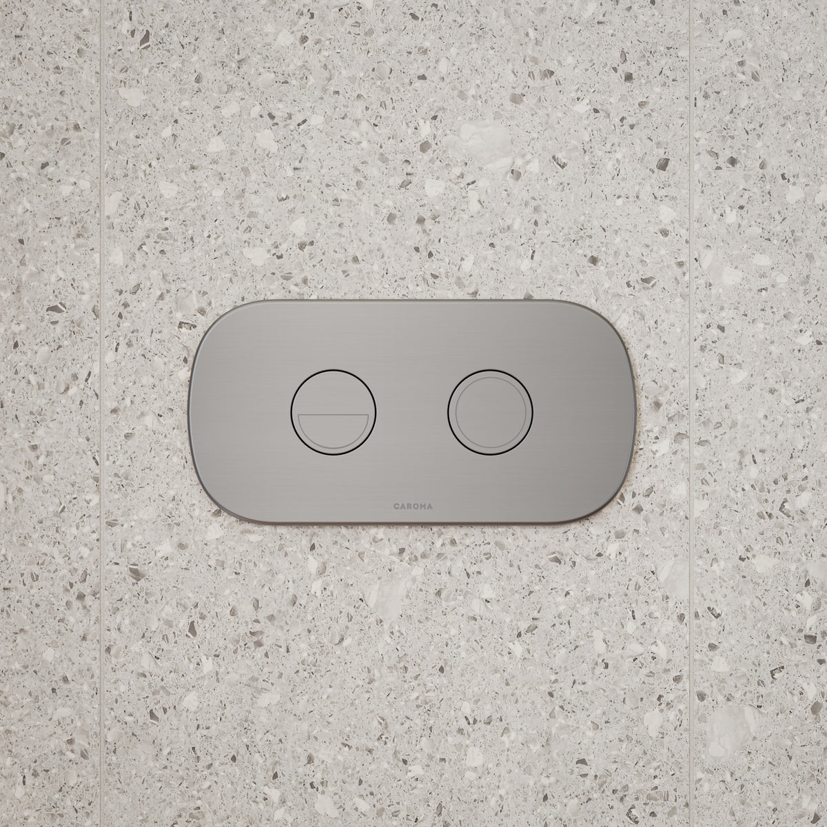 Caroma Contura II Invisi Series II Round DC Dual Flush Button Panel - Brushed Nickel