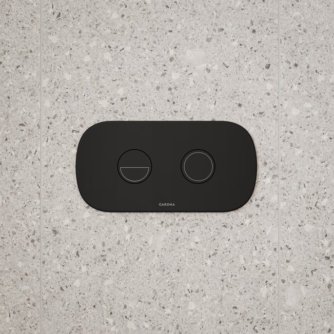 Caroma Contura II Invisi Series II Round DC Dual Flush Button Panel - Black
