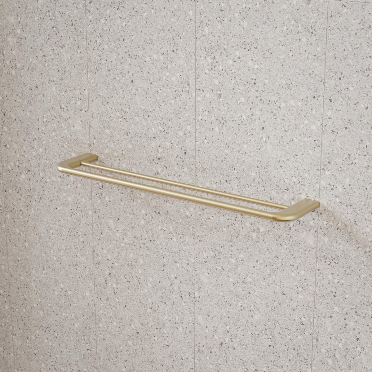 Caroma Contura II 620mm Double Towel Rail - Brushed Brass