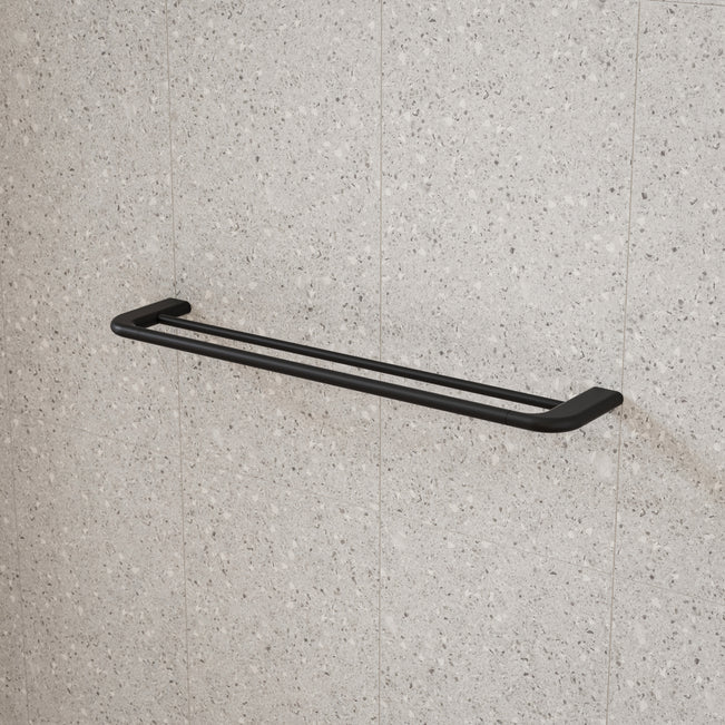 Caroma Contura II 620mm Double Towel Rail - Matte Black