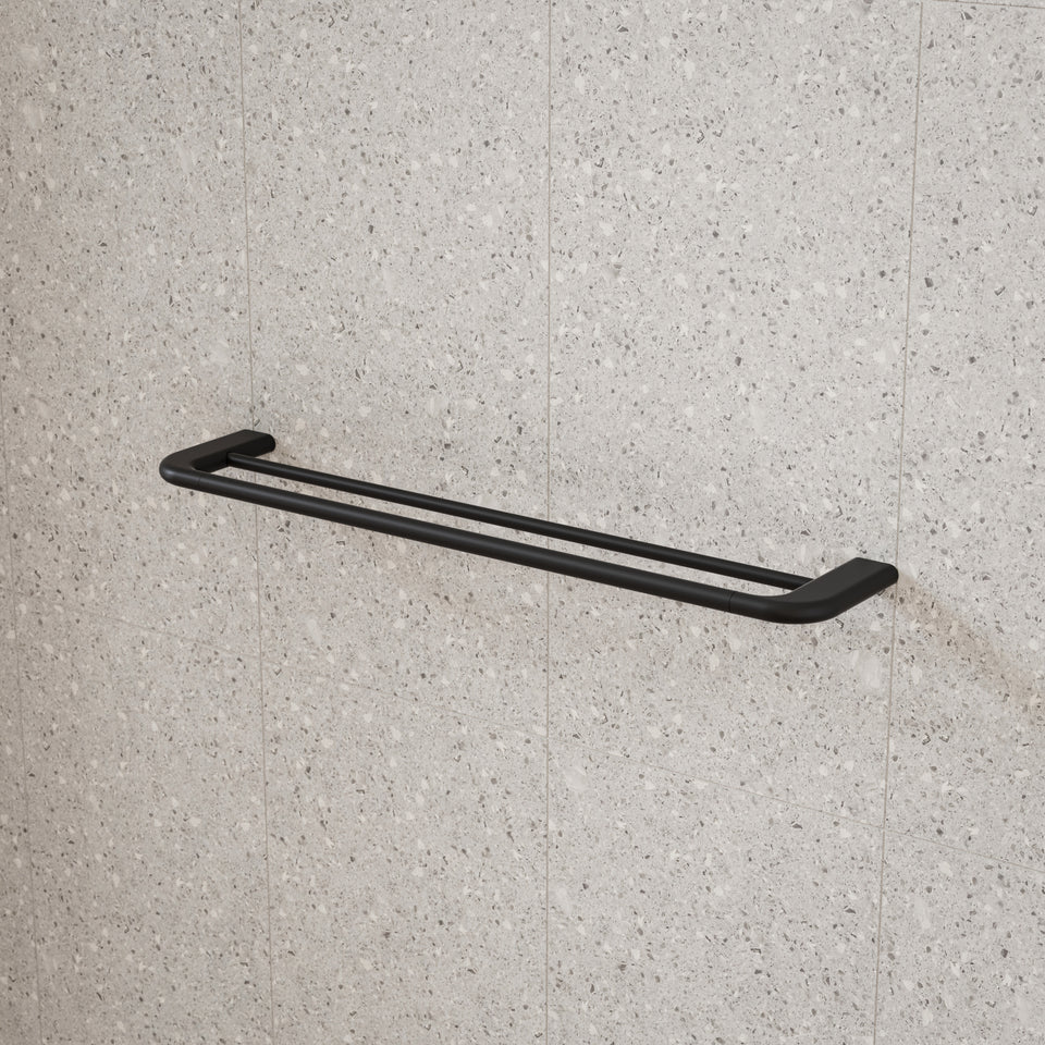 Caroma Contura II 620mm Double Towel Rail - Matte Black