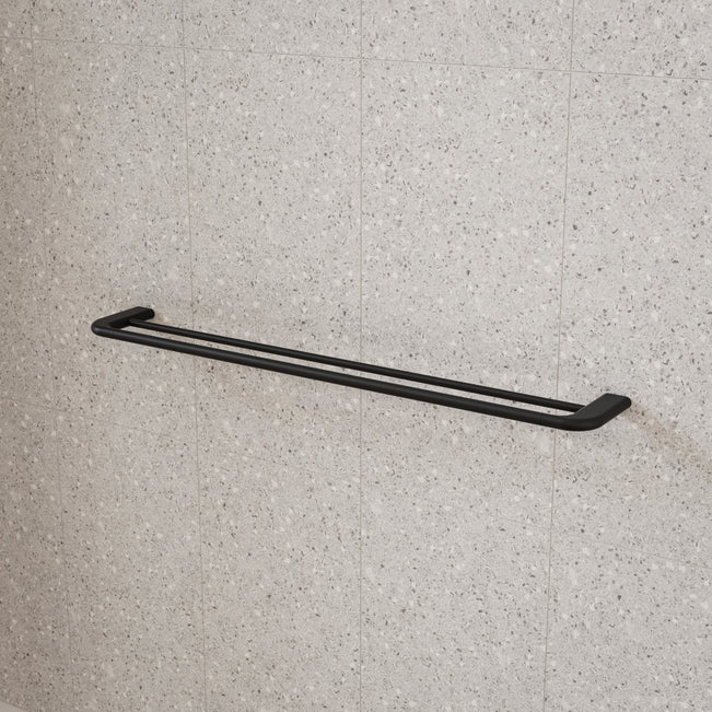 Caroma Contura II 820mm Double Towel Rail - Matte Black