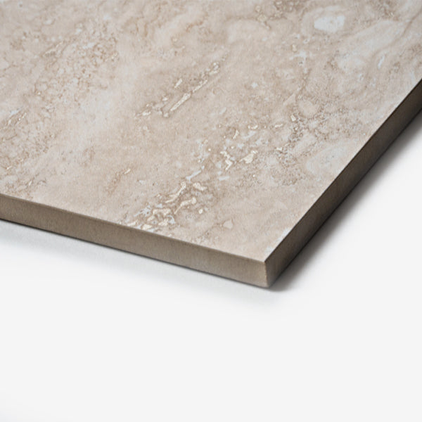 Beige Josie Cross Cut Travertine Tile Tech grip 300 x 600 x 10mm Porcelain