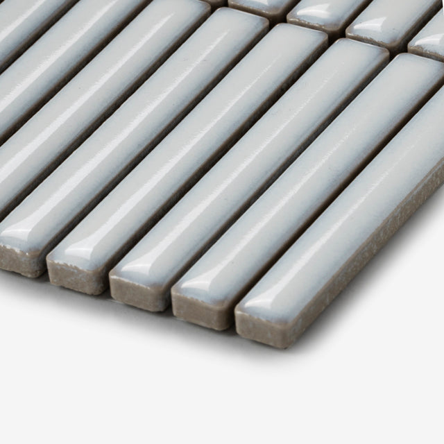 Middleton White Chalk Kit Kat Porcelain Mosaic Tile 12x92mm