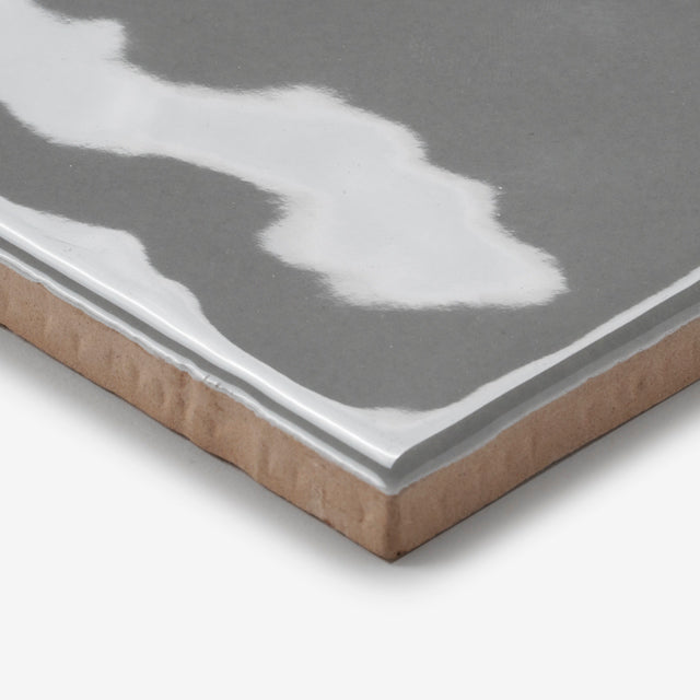 Grey Luca Hand Made Gloss Tile 100 x 100 x 8mm