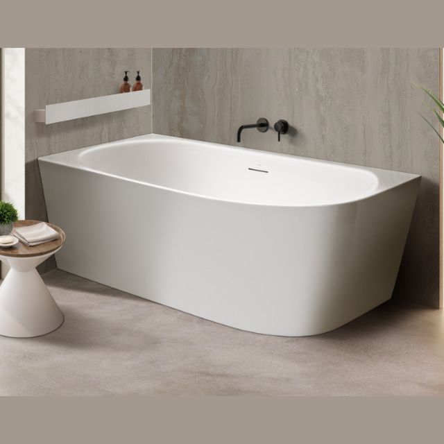 Decina Natalia 1700 Back-To-Wall Corner Bath with Overflow