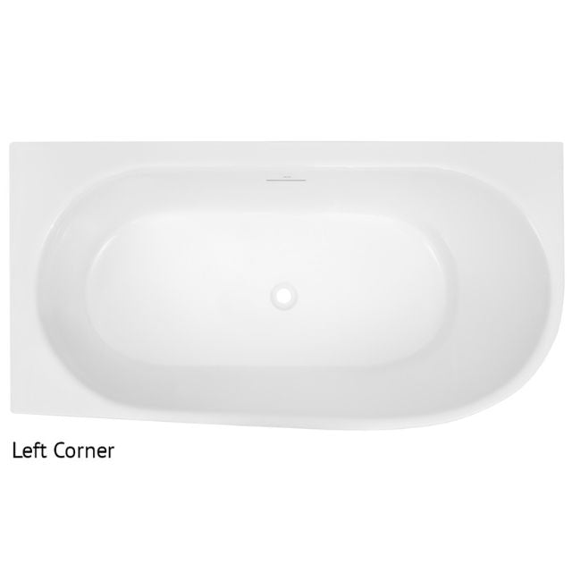 Decina Natalia 1500 Back-To-Wall Corner Bath with Overflow
