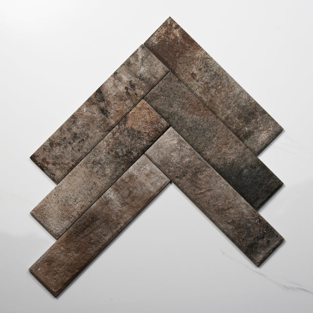 Eton Grey Porcelain Brick Look Tile 60mm x 250mm