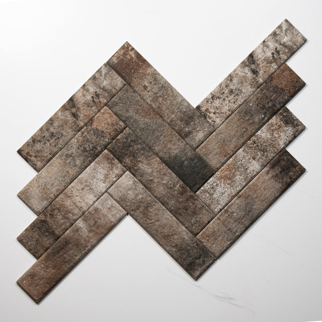 Eton Grey Porcelain Brick Look Tile 60mm x 250mm