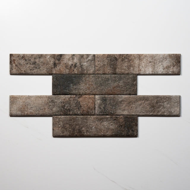 Eton Grey Porcelain Brick Look Tile 60mm x 250mm