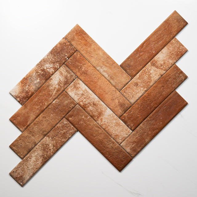Eton Old Red Porcelain Brick Look Tile 60mm x 250mm