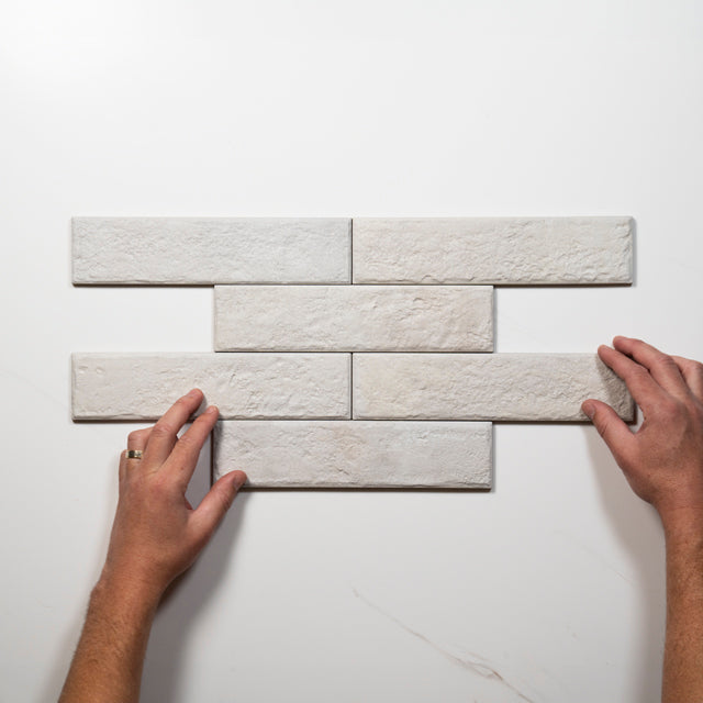 Eton White Porcelain Brick Look Tile 60mm x 250mm