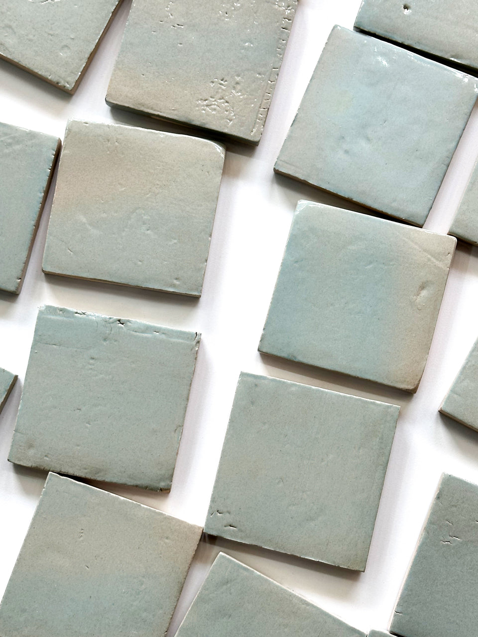 Aqua Blue Evelyn Handmade Zellige 100 x 100 x 12mm