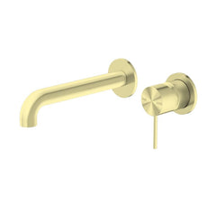Nero Mecca Wall Basin Mixer Sep BP 160mm Spout Brushed Gold