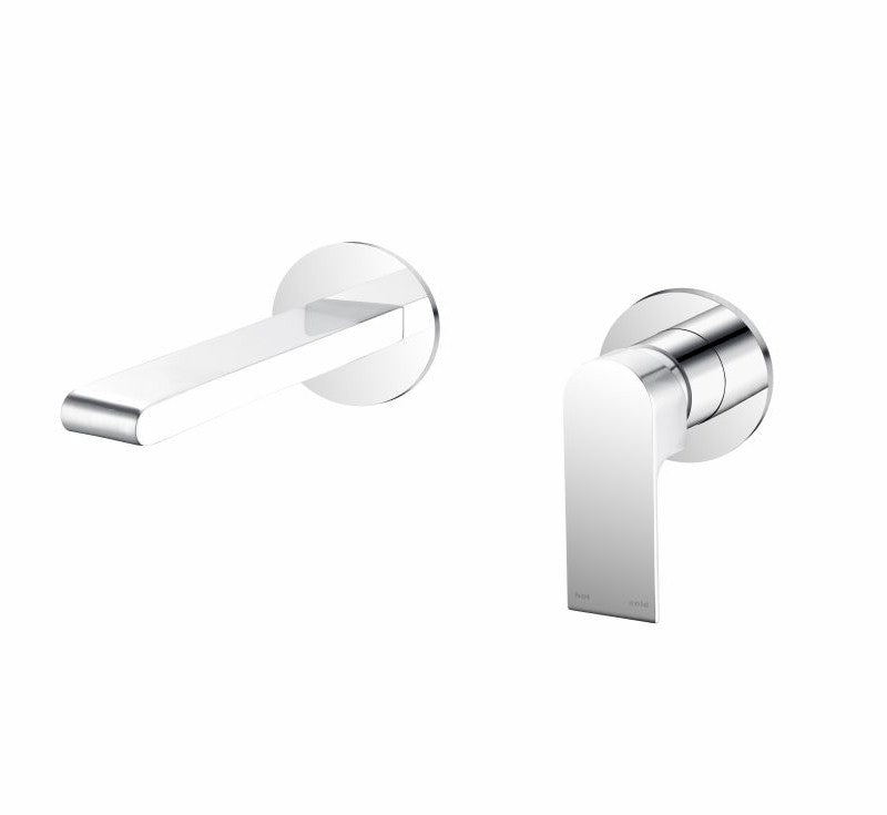Nero Bianca Wall Basin/Bath Mixer Separate Back Plate 187mm Chrome