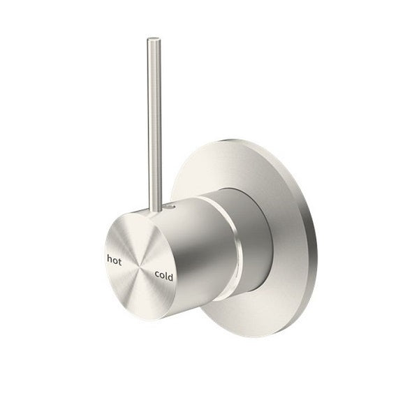 Nero Mecca Shower Mixer Handle Up 80mm Plate Brushed Nickel