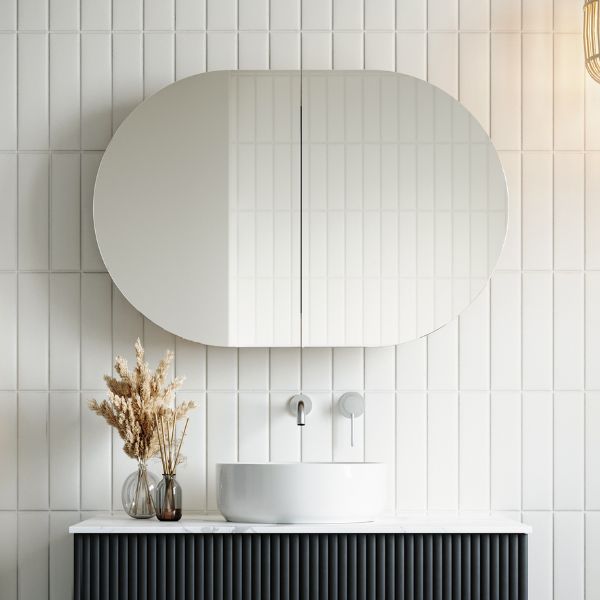 Ingrain Ash Pill Horizontal Shaving Cabinet 900mm IGHMC900 at The Blue Space