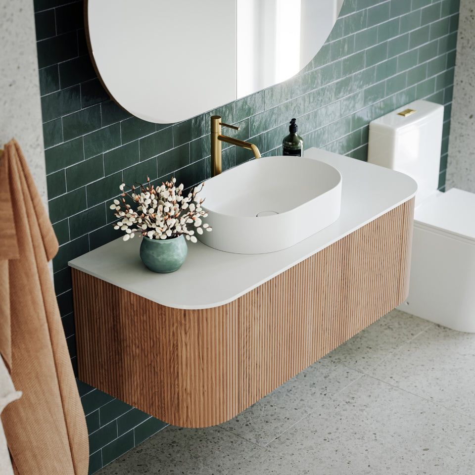 Ingrain Curved Fluted Wall Hung Vanity