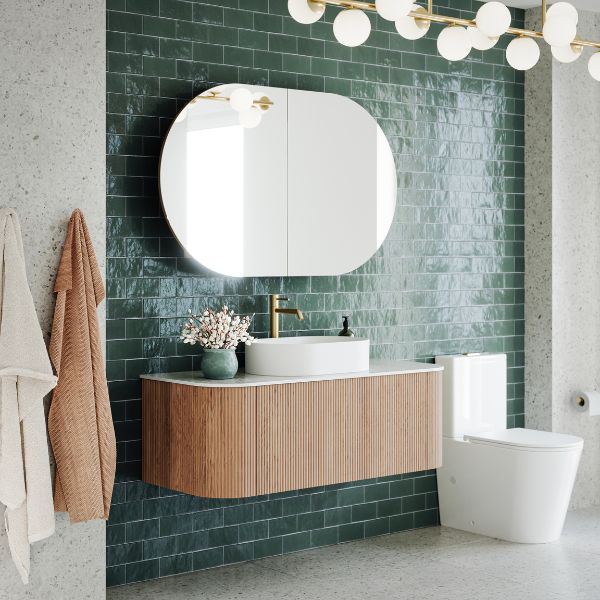Ingrain Ash Pill Horizontal Shaving Cabinet 1200mm IGHMC1200 at The Blue Space