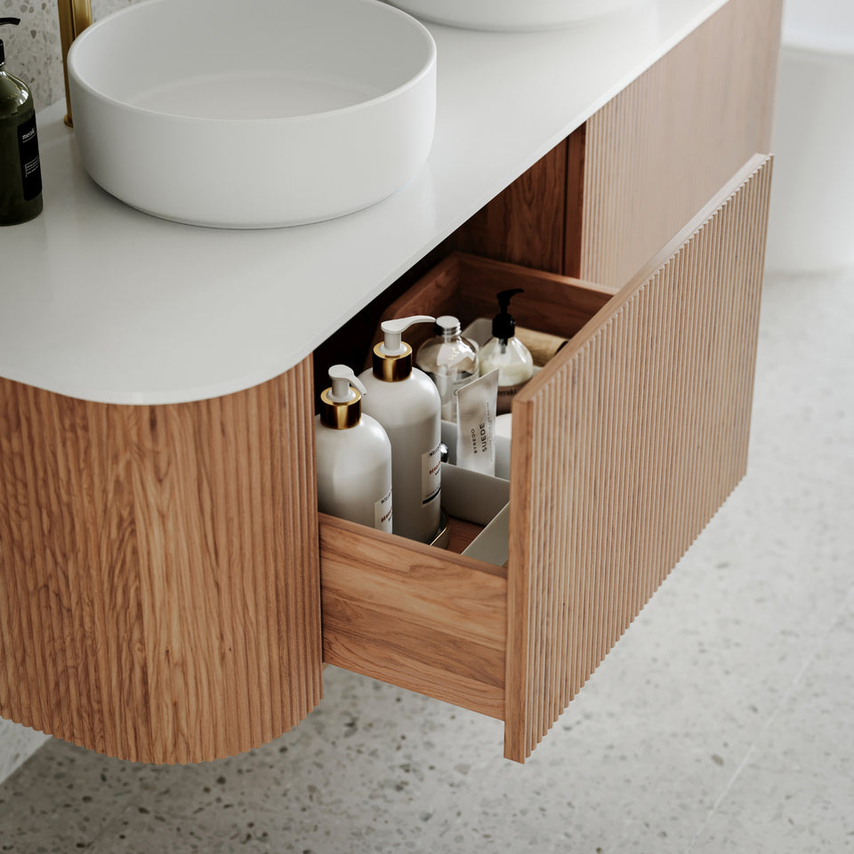 Ingrain Curved Fluted Wall Hung Vanity