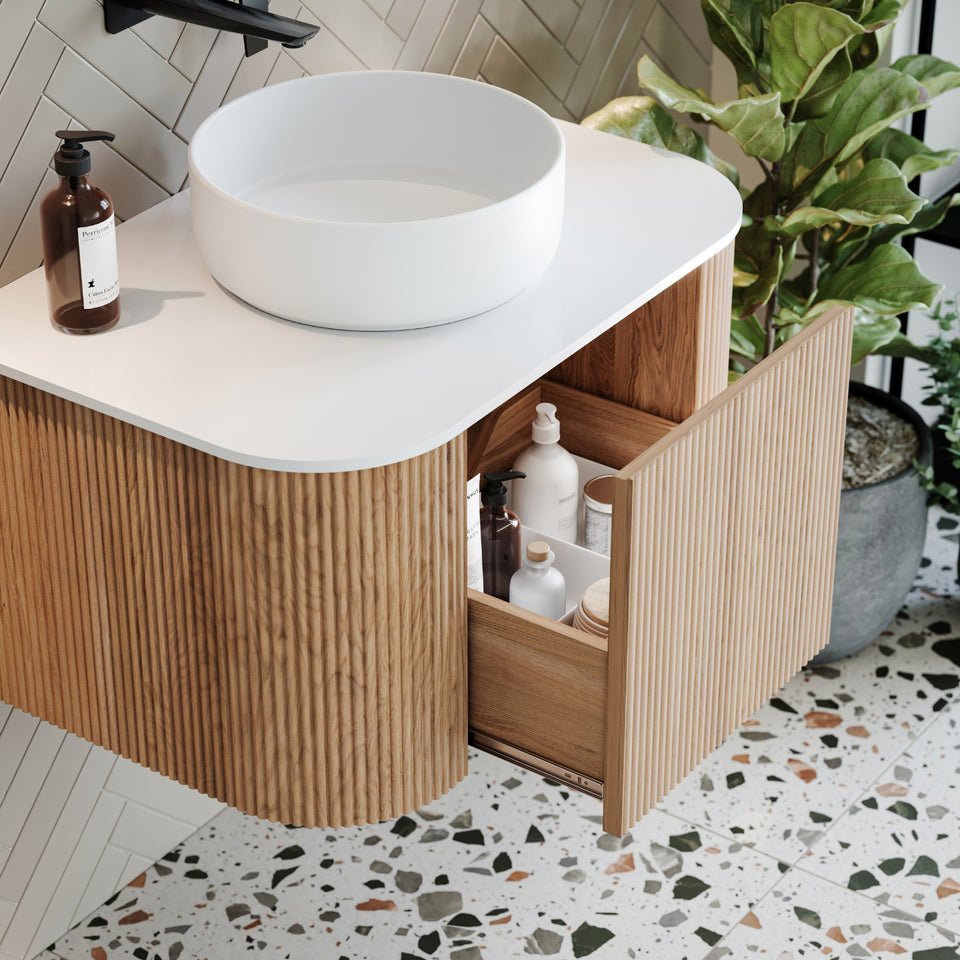 Ingrain Curved Fluted Wall Hung Vanity