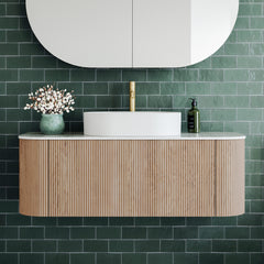 Ingrain Curved Fluted Wall Hung Vanity