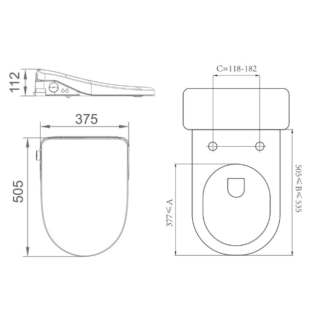 Lafeme Catania Bidet Toilet Seat Standard