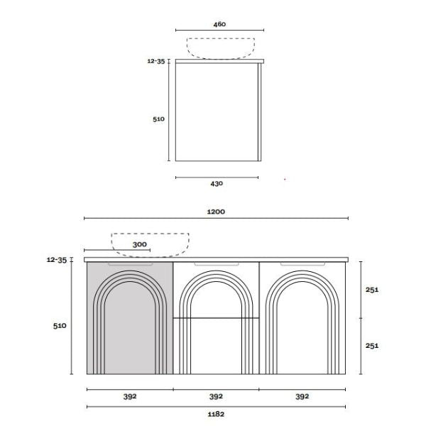 Marquis Arco Wall Hung Vanity