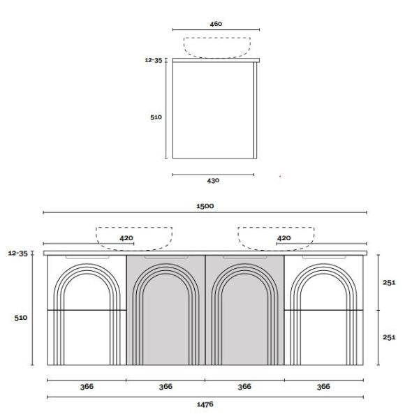 Marquis Arco Wall Hung Vanity