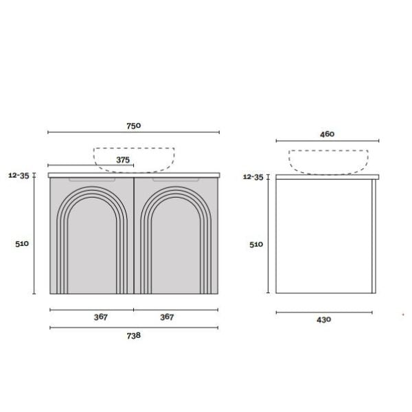 Marquis Arco Wall Hung Vanity