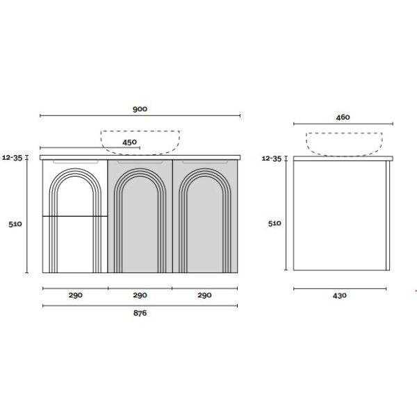 Marquis Arco Wall Hung Vanity