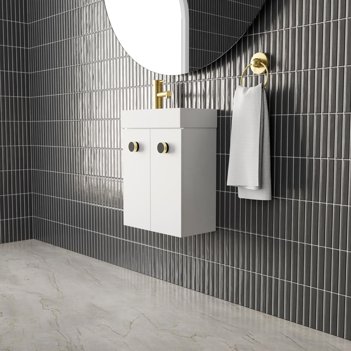 Marquis Asti Baby Compact Vanity - 400mm Wall Hung Profile | The Blue Space