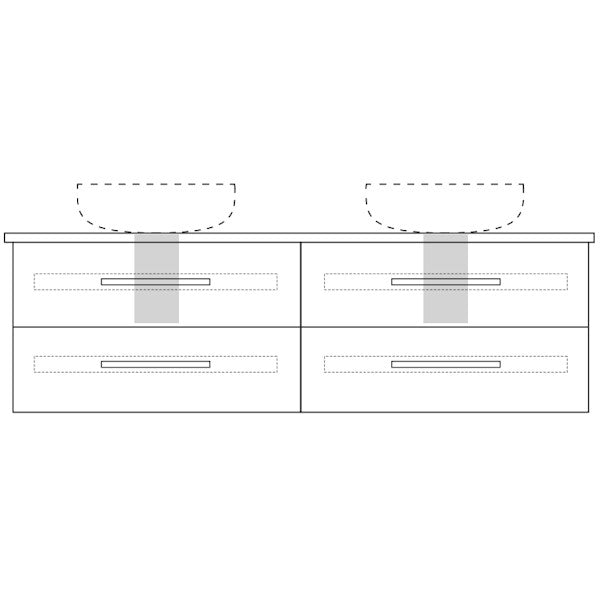 Marquis Gold Wall Hung Vanity
